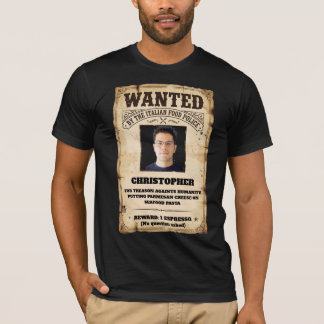 Rolig italiensk mat polis ost på skaldjur anpassad t shirt