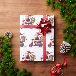 Rolig italiensk tomte på Vespa Babbo Natale Presentpapper