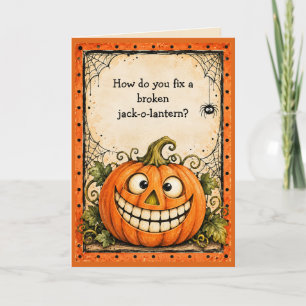Rolig Jack O Lantern Halloween skämtkort Kort