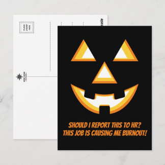 Rolig Jack-O'-Lantern Utbrändhet Postkort Vykort