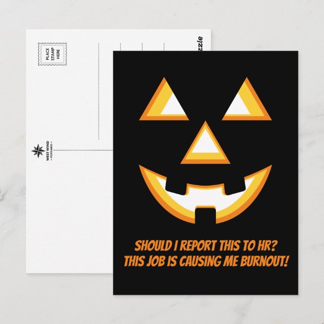 Rolig Jack-O'-Lantern Utbrändhet Postkort Vykort (Fram/baksida)
