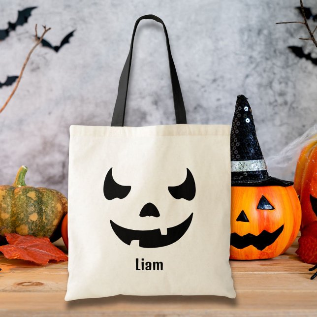 Rolig Jack O'Lantern med anpassat namn Tygkasse (Skapare uppladdad)