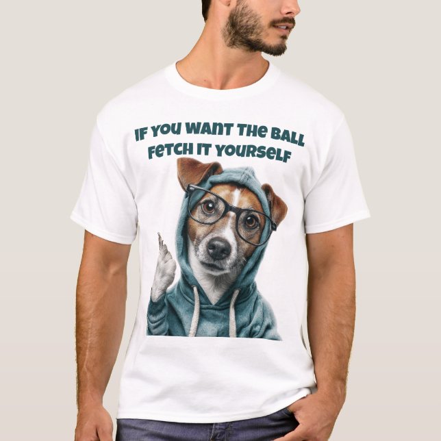 Rolig Jack Russell Hund T-shirt (Framsida)