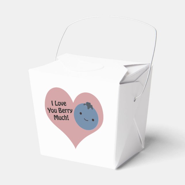 Rolig Jag älskar dig bär Mycket Söt Kawaii Blåbär Presentaskar (Framsidan Sidan)