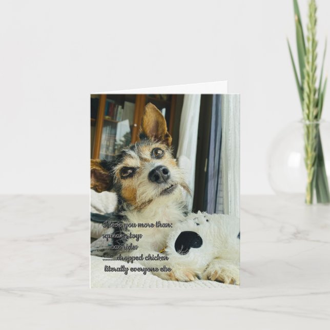 Rolig Jag älskar dig från hundkortet Kort (Framsida)