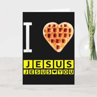 Rolig jag älskar Jesus våffelhjärta kristen frukos Kort