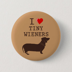 Rolig Jag älskar liten wiener Dachshund Knapp