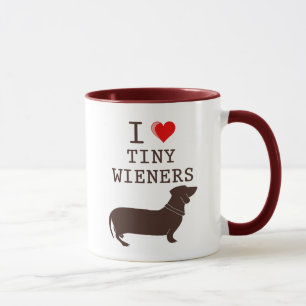 Rolig Jag älskar liten Wiener Dachshund Mugg
