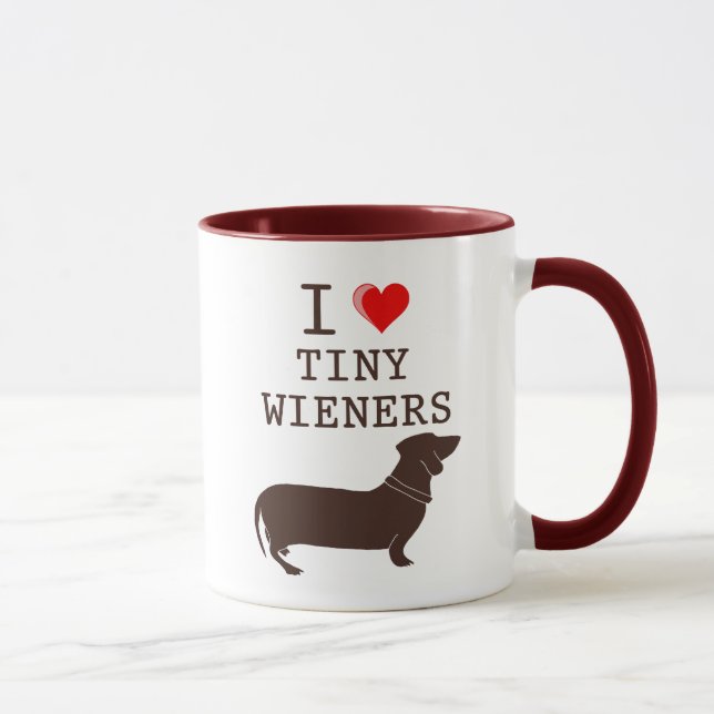 Rolig Jag älskar liten Wiener Dachshund Mugg (Höger)