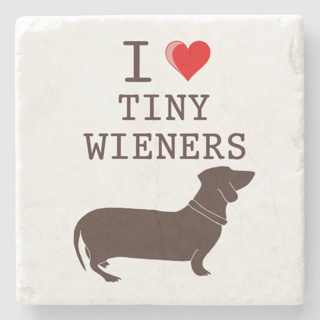 Rolig Jag älskar liten wiener Dachshund Stenunderlägg (Framsidan)