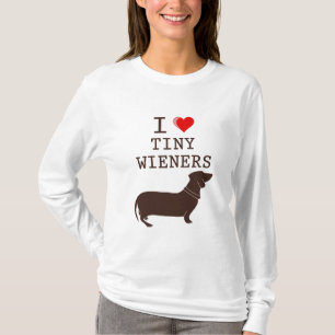 Rolig Jag älskar liten Wiener Dachshund T-shirt