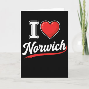 rolig Jag älskar Norwich Retro Turist Resa Grafik Kort