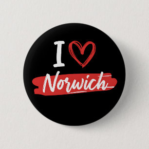 rolig Jag älskar Norwich Retro Turist Resegrafik Knapp