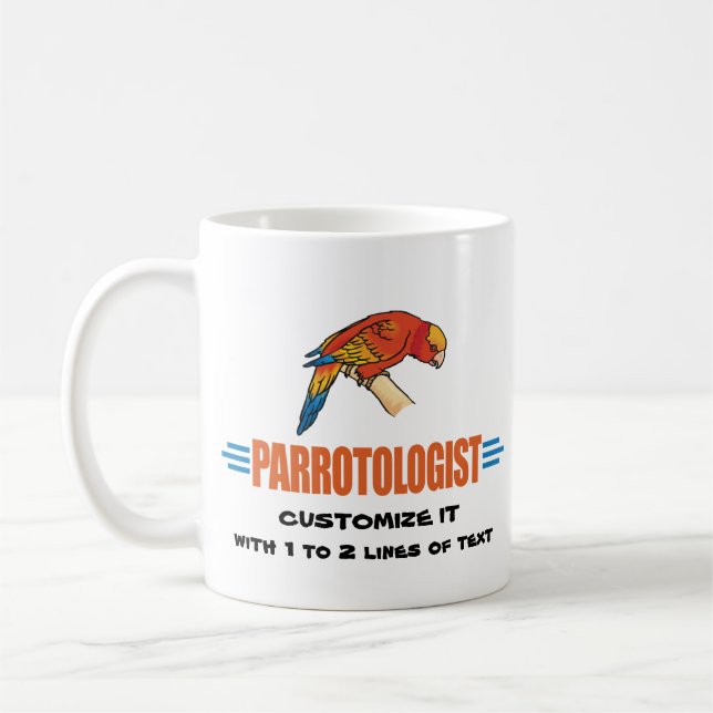 Rolig Jag älskar papegojor Kaffemugg (Vänster)
