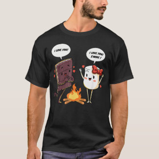 Rolig Jag älskar S'Mores Marshmallow Sommarläger T Shirt
