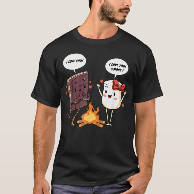 Rolig Jag älskar S'Mores Marshmallow Sommarläger T Shirt (Framsida)