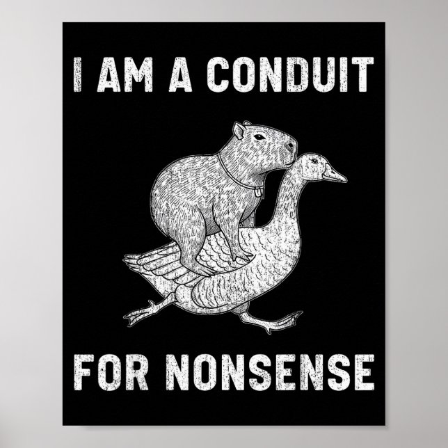Rolig Jag Är En Ledare För Meningslöshet Capybara  Poster (Framsidan)