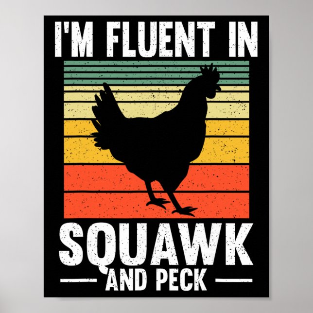 Rolig Jag är flytande i skrika och hacka Kycklingg Poster (Framsidan)