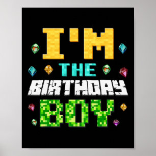 Rolig jag är födelsedagsgrabben Kids Gamer Pixel  Poster