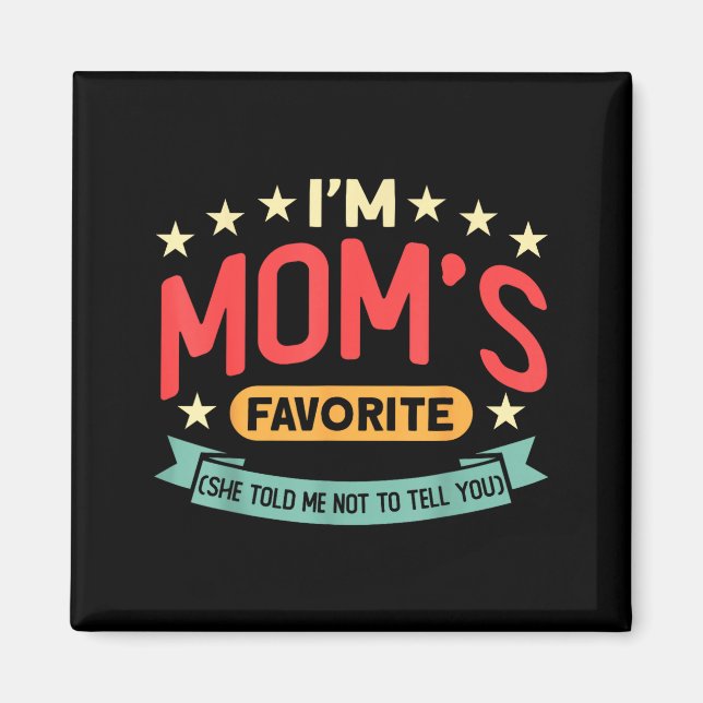 Rolig Jag är Mamsas Favoritson Svärdotter Förmån Magnet (Framsidan)