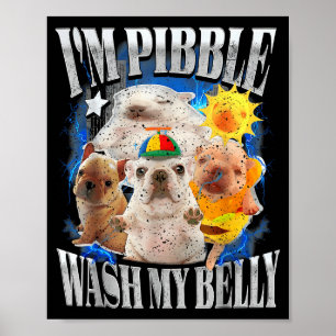 Rolig Jag Är Pibble Hund Valp Tvätta Rengör Min Bu Poster