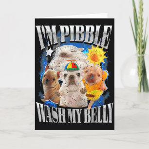 Rolig Jag Är Pibble Hund Valp Tvätta Rengör Min Ma Kort
