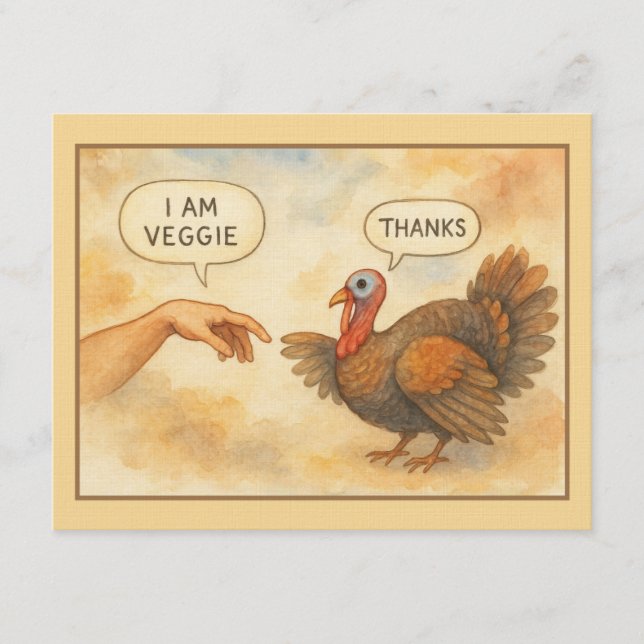 Rolig ”Jag är vegetarian” julkort för Thanksgiving Inbjudningar (Framsida)