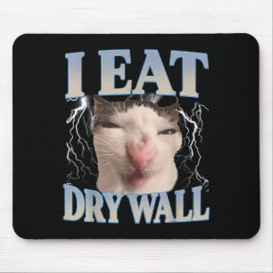 Rolig jag äter torrvägg dum kat meme män kvinnor b musmatta