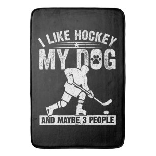 Rolig Jag Gillar Hockey Min Hund Och Kanske 3 Pers Badrumsmatta