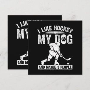 Rolig Jag Gillar Hockey Min Hund Och Kanske 3 Pers Inbjudningar