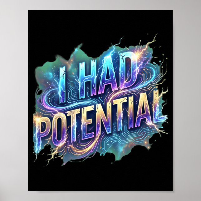 Rolig jag hade potentiell sarkastisk retro humor c poster (Framsidan)