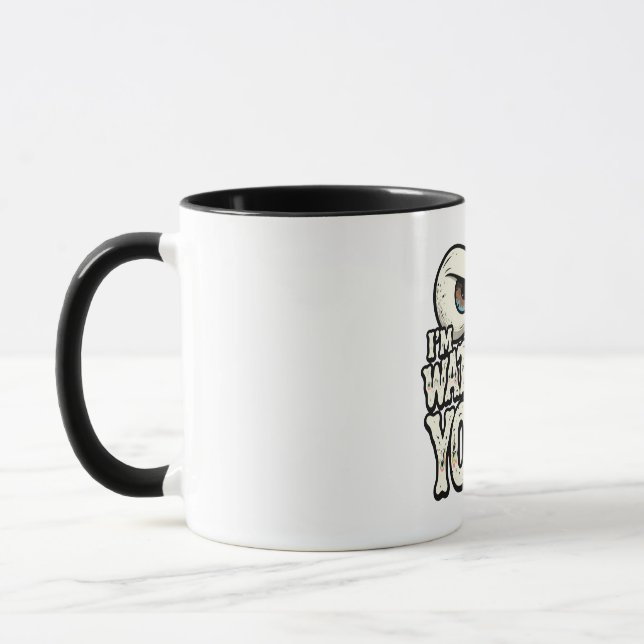 Rolig "JAG HÅLLER ÖGONEN PÅ DIG" Retro Ögon Kaffe  Mugg (Vänster)