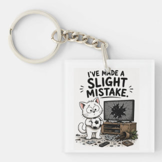 Rolig Jag Har Gjort Ett Litet Misstag Katt Nyckelr