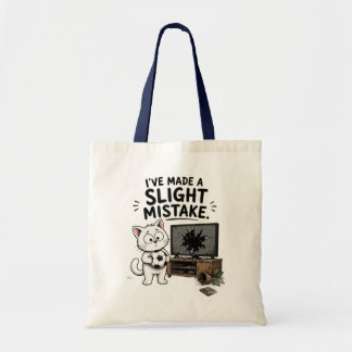 Rolig Jag Har Gjort Ett Litet Misstag Katt Shoppin Tygkasse