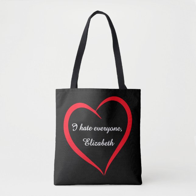 Rolig jag hatar alla anpassat namn introvert sarka tygkasse (Framsida)