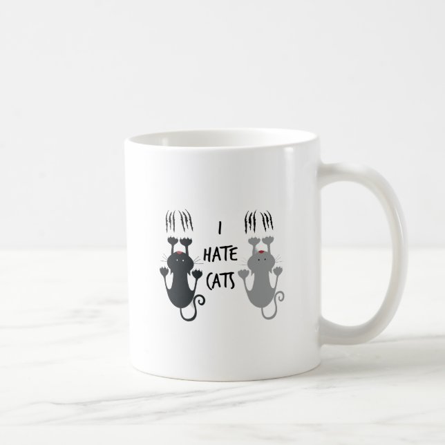 Rolig "Jag Hatar Katter" Kaffemugg (Höger)