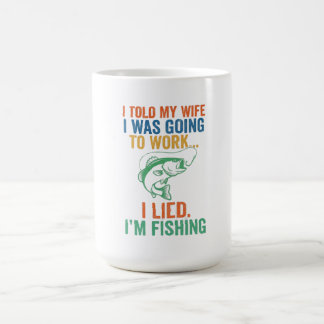 Rolig Jag Ljuger Jag Är På Fiske Make Fiskare Skäm Kaffemugg