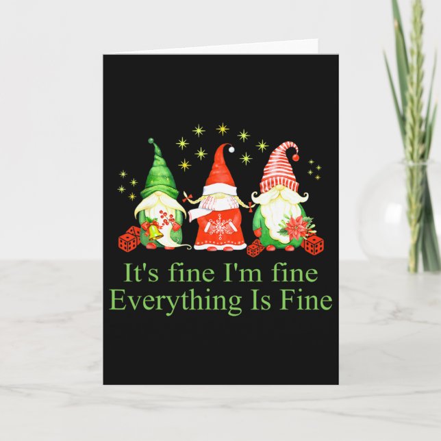 Rolig Jag Mår Bra Allting Är Bra Tomte Jul  Kort (Framsida)
