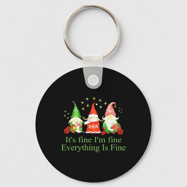 Rolig Jag Mår Bra Allting Är Bra Tomte Jul  Nyckelring (Framsida)