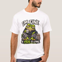 Rolig "Jag Mår Bra, Grodan Ljuger" Groda T-Shirt