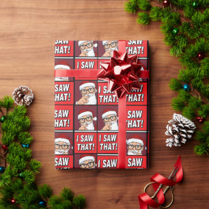 Rolig "Jag Såg Det" Tomte Meme Serietidning Presentpapper