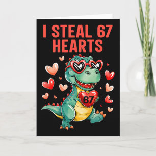 Rolig jag stjäl 67 hjärtan T-rex dinosaurie Alla h Kort
