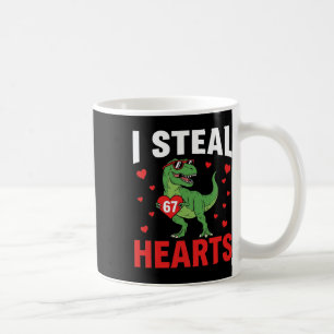 Rolig jag stjäl hjärtan 67 Alla hjärtans dag dinos Kaffemugg