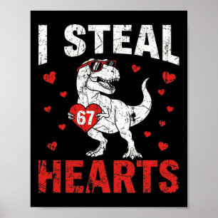 Rolig jag stjäl hjärtan 67 Alla hjärtans dag dinos Poster
