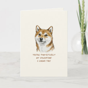Rolig "Jag tuggar på dig" Shiba Inu Alla hjärtans Kort