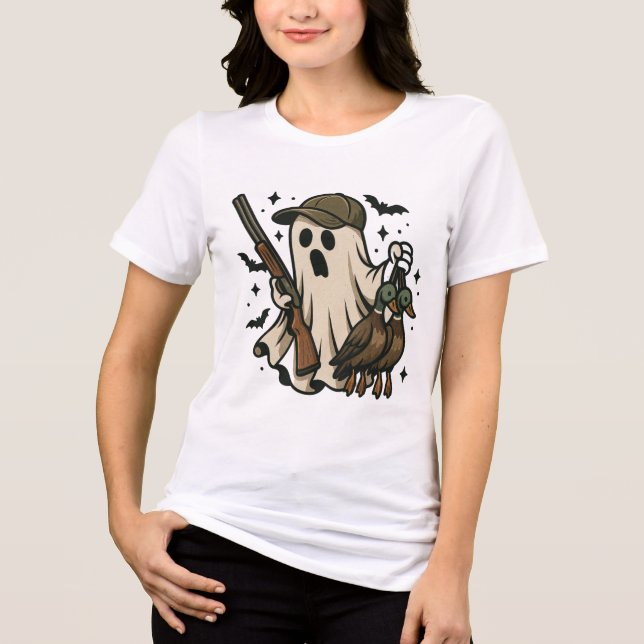 Rolig jägare spökand Anka T Shirt (Framsida)