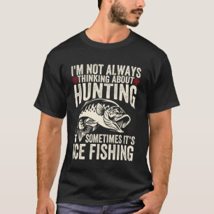 Rolig jakt och isfiske vinter angler fiskare t shirt