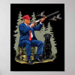 Rolig jaktand Trump Kamouflage Jakt Hej Jakt Poster
