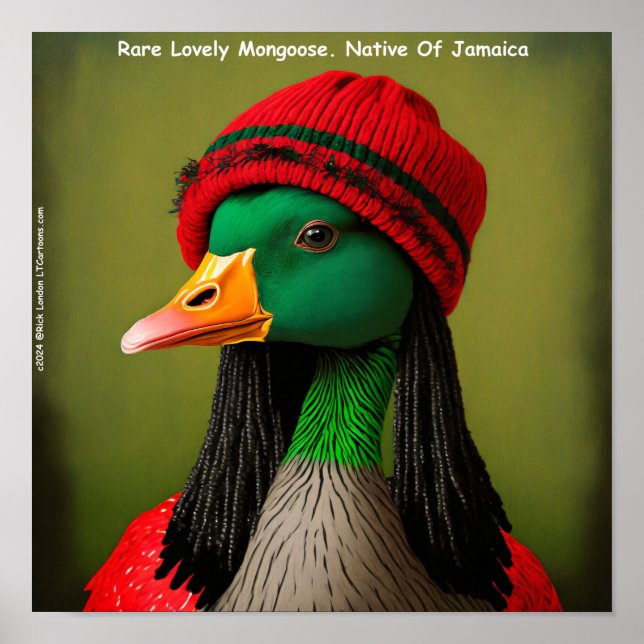Rolig jamaicansk mangust reggae gås poster (Framsidan)