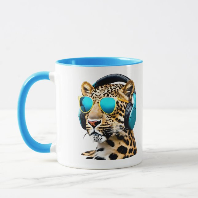 Rolig Jammande Leopard Kaffemug Mugg (Vänster)